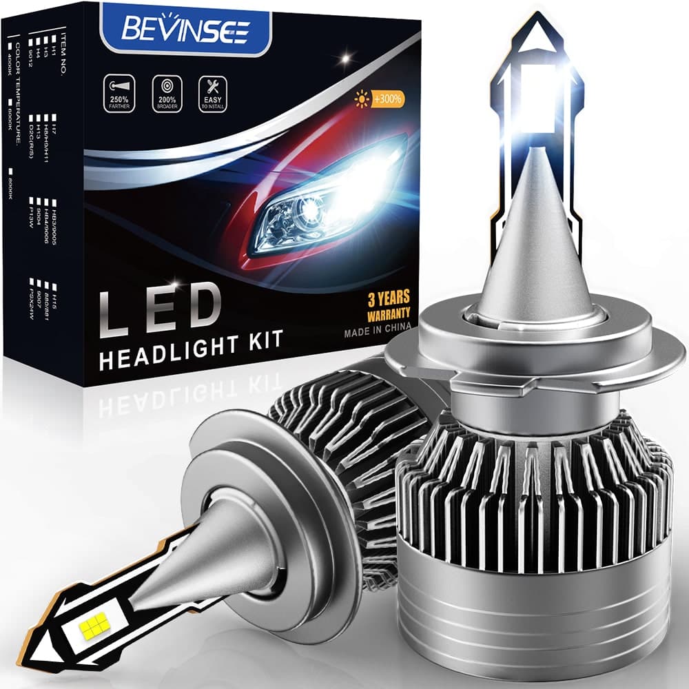 BEVINSEE S550 H7 LED Headlight Bulbs 100W 10,000LM 6000-6500K