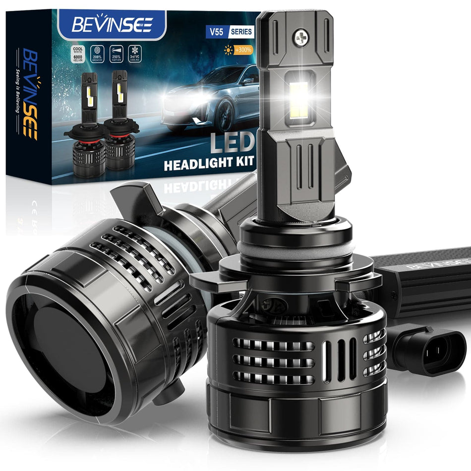 Bevinsee 9012 LED Headlight Globes 150W Low Beam Light For Jaguar F-Pace 16-18