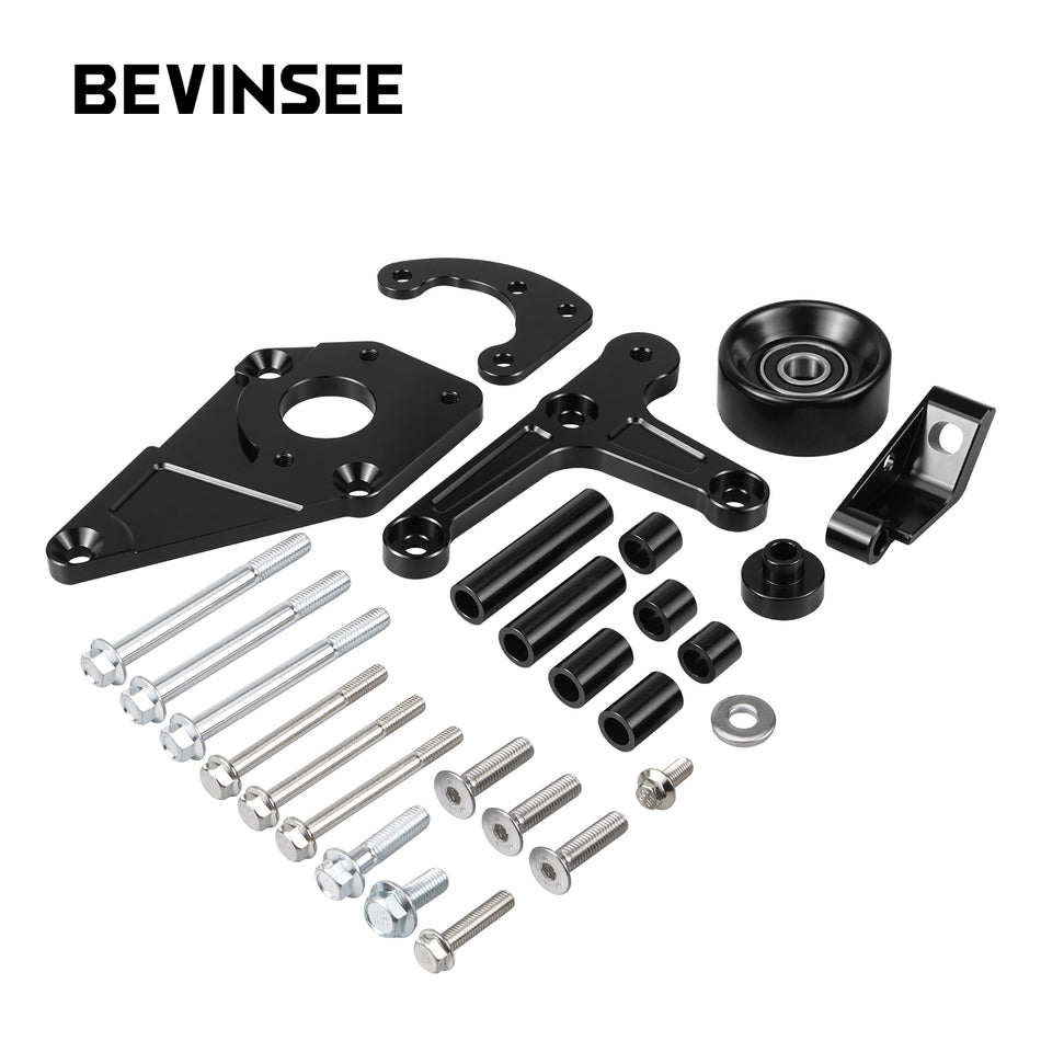 BEVINSEE For LS1 Low Mount Alternator and Power Steering Relocation Bracket Kit For Camaro