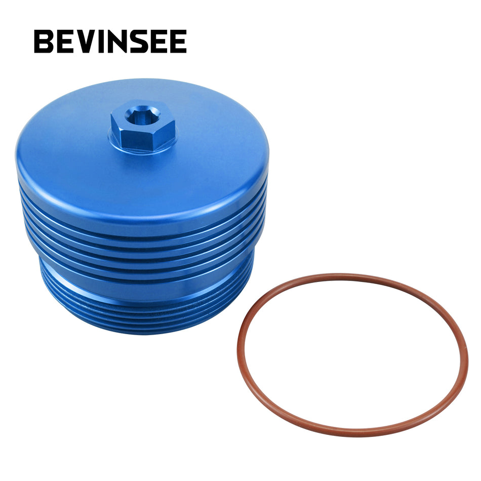 BEVINSEE Aluminum Oil Filter Housing Cap for BMW N54/N55/S55/N20 Engines