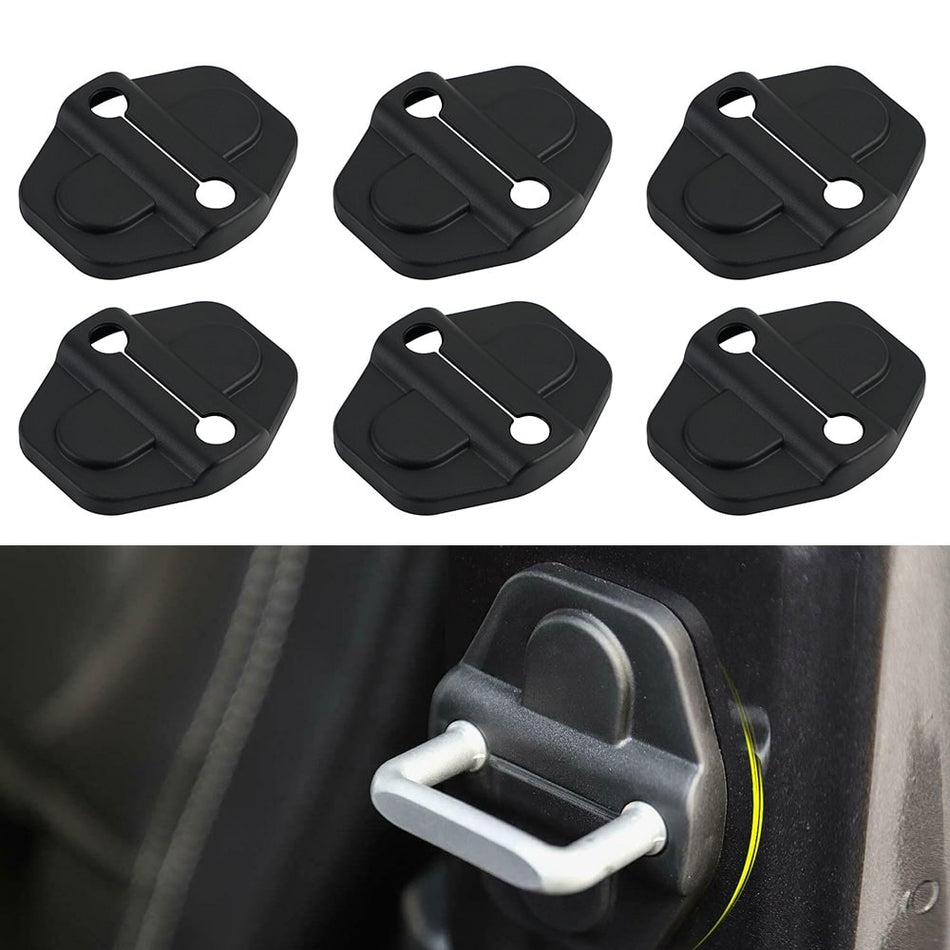 6PCS Door Lock Cover Buckle Decor Trim For Jeep Wrangler JL JT Accessories