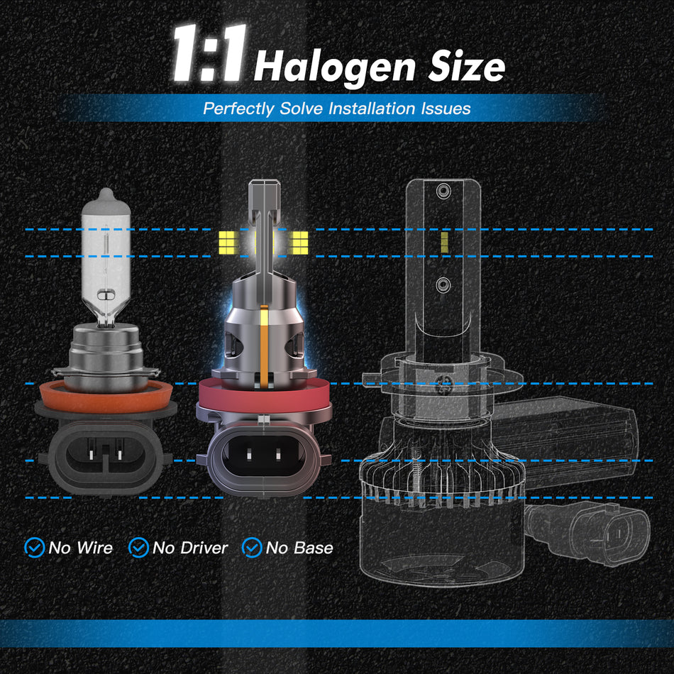 2x H11 LED Headlight Bulbs 6000K Low Beam For Ford Focus 12-18 Error Free
