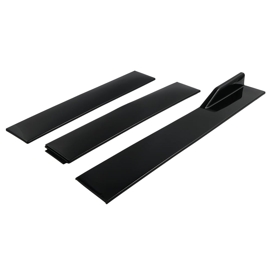 Universal Black Side Skirt Extension Rocker Splitters Diffuser Lip