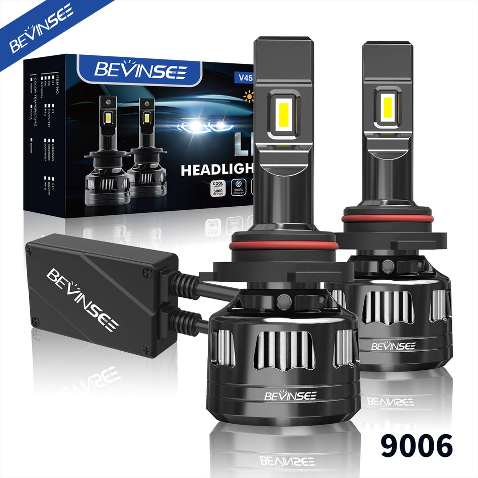 Bevinsee HB4 9006 LED Car Headlight Bulb 6000K 120W 22000LM Pack of 2