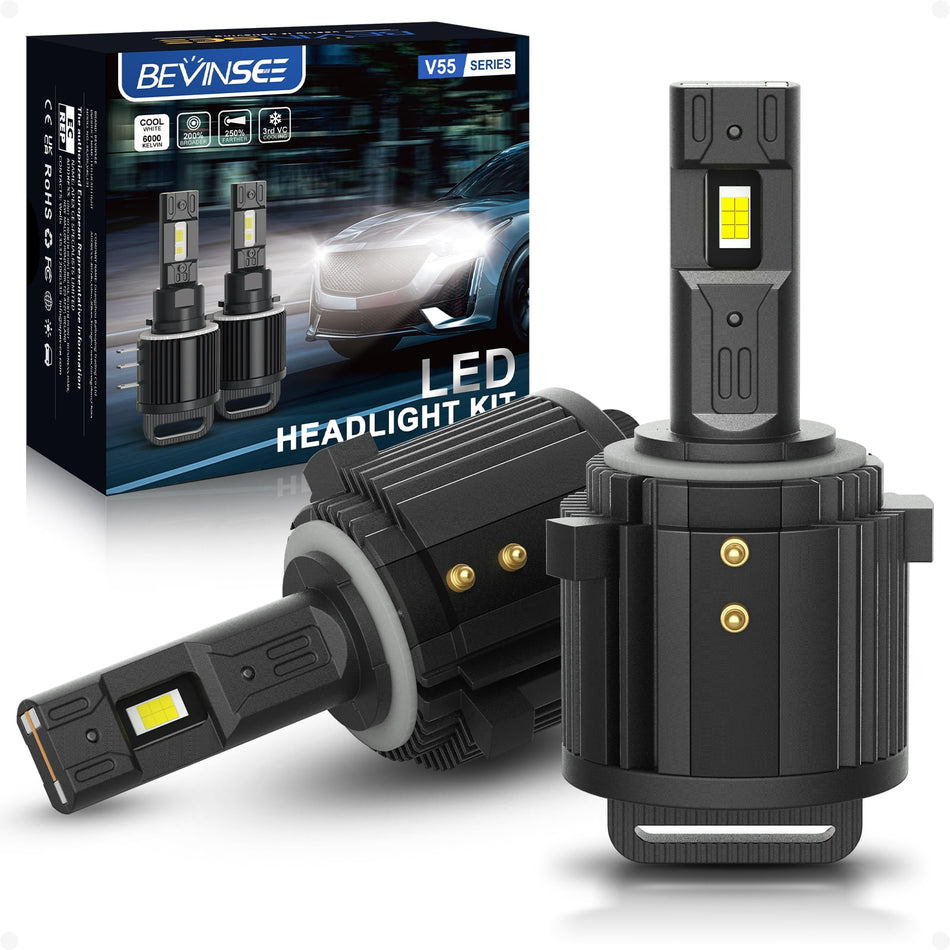 BEVINSEE V55 Custom H7 LED Headlight Bulbs Low Beam For Volkswagen Fit Mercedes