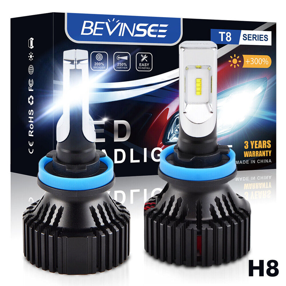 BEVINSEE H11 H8 LED Fog Light Globes Conversion 16000LM 60W For Ford Falcon 2008-2010