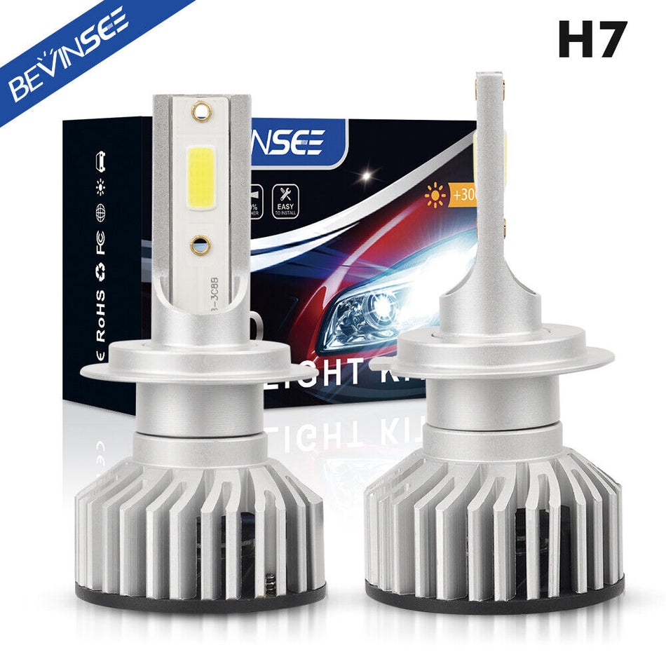 BEVINSEE H7 For Hyundai Tucson 2016-2020 LED Headlight Bulbs 50W 6000LM 6000K White