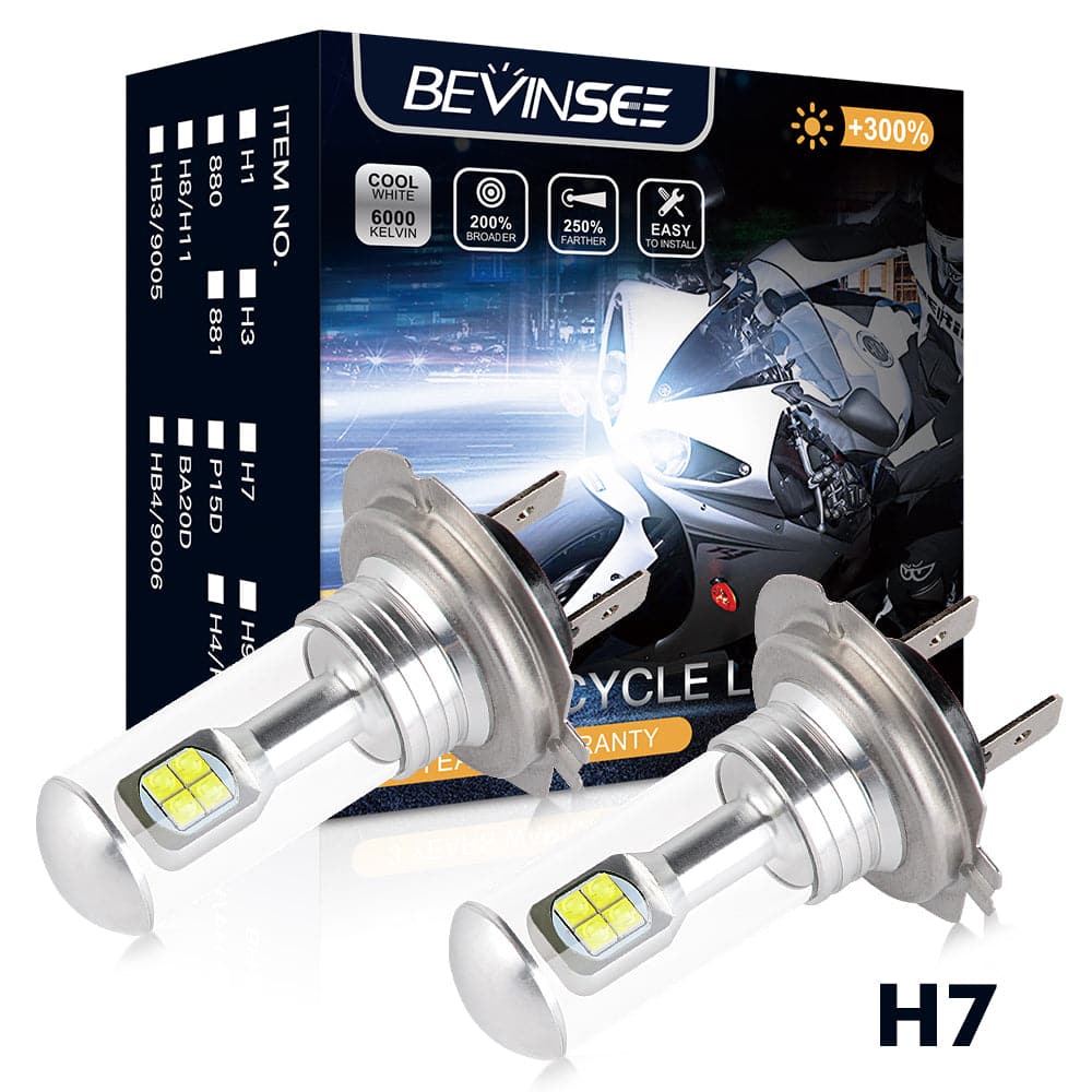 Bevinsee Ampoule H4 LED Moto BA20D H6 LED Motorcycle Headlight