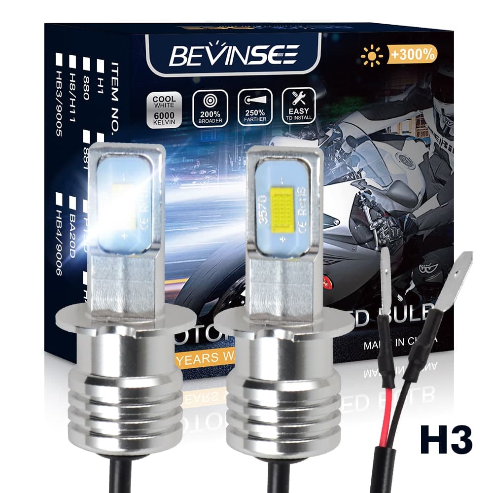 BEVINSEE H3 Fog Light LED 6000K White 80W Foglight Bulbs Kit 2PCS