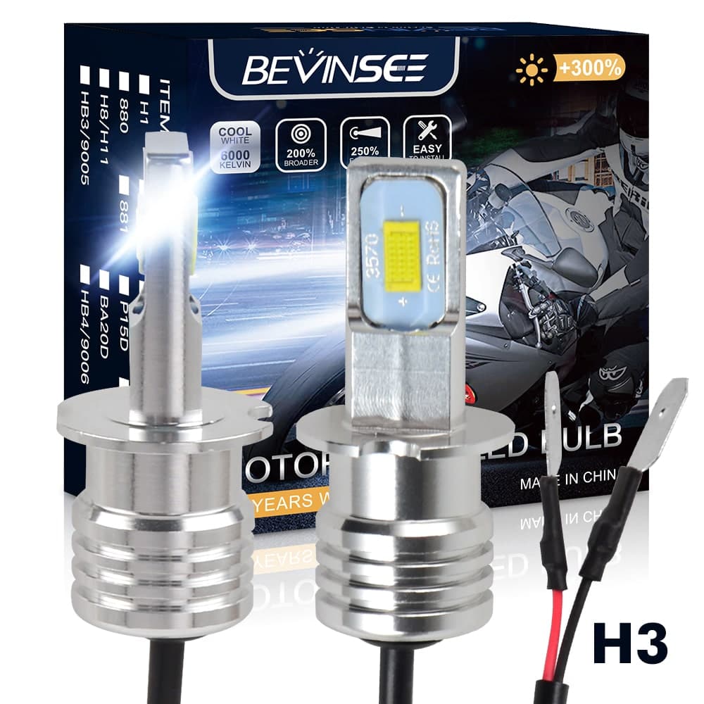 H3 100W 6000K LED Headlight Bulbs For ATV Polaris Sport 400L