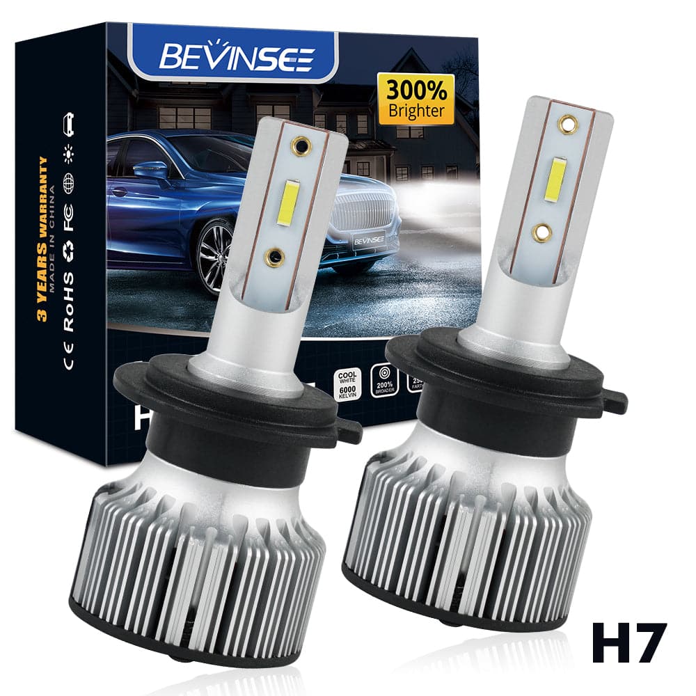 BEVINSEE V35 H7 100W LED Headlight Fog Light White VC Cooling Tech
