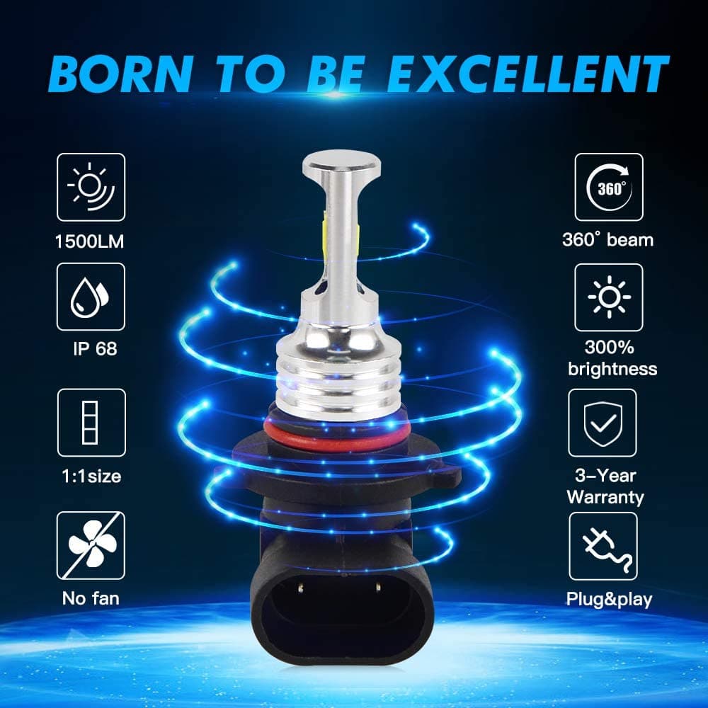 9006 LED Fog Light Bulb HB4 Bright Fog Lights 3000LM 20W