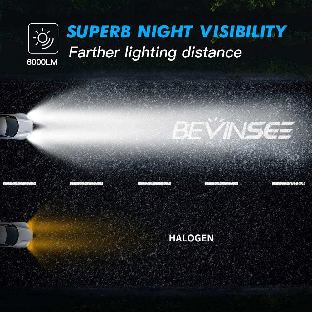 BEVINSEE F31B 9012/HIR2 LED headlight bulbs 50W Per Pair