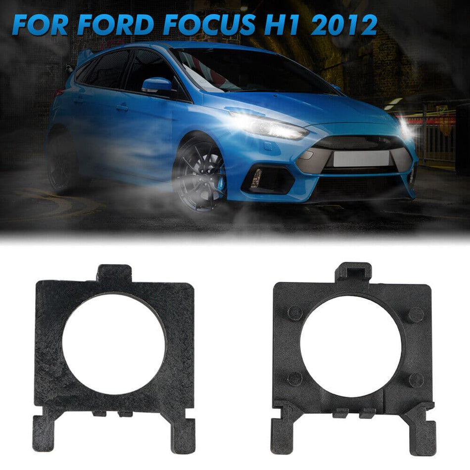 BEVINSEE For Ford Focus 2012 High Beam H1 LED Headlight Bulb Adapter Holder Socket Clip