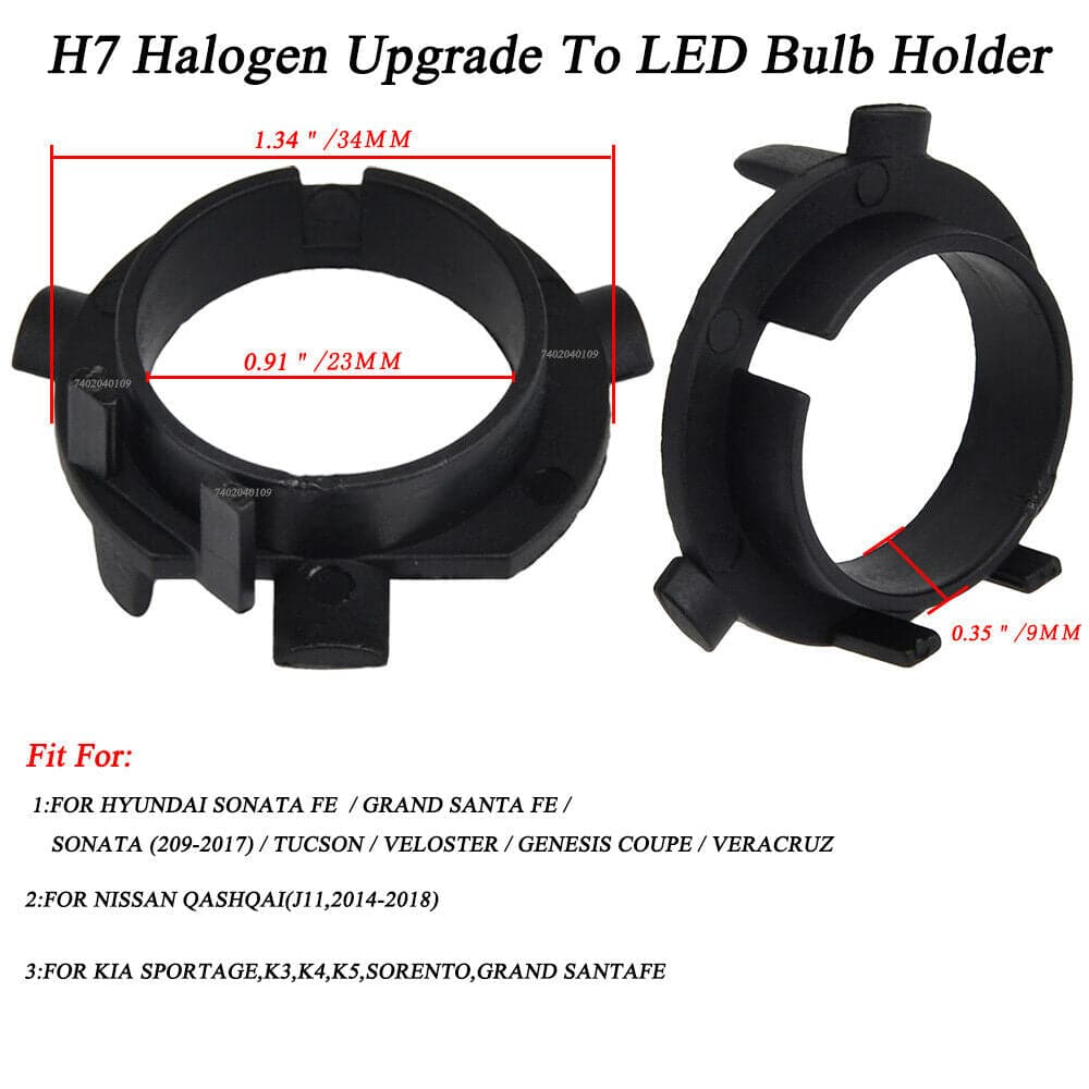 H7 LED Headlight Bulb Holder Adapter Socket Base for Hyundai Coupe New
